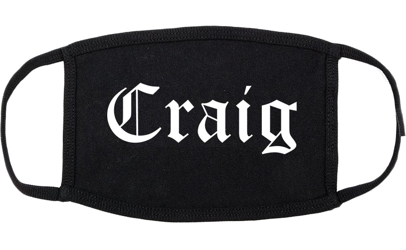 Craig Colorado CO Old English Cotton Face Mask Black