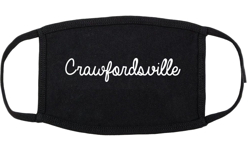 Crawfordsville Indiana IN Script Cotton Face Mask Black