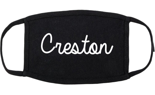 Creston Iowa IA Script Cotton Face Mask Black