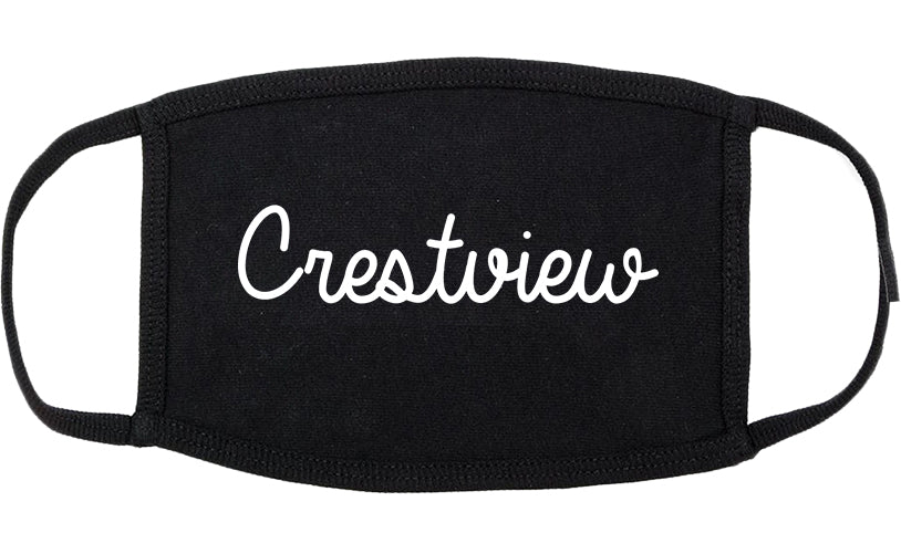 Crestview Florida FL Script Cotton Face Mask Black