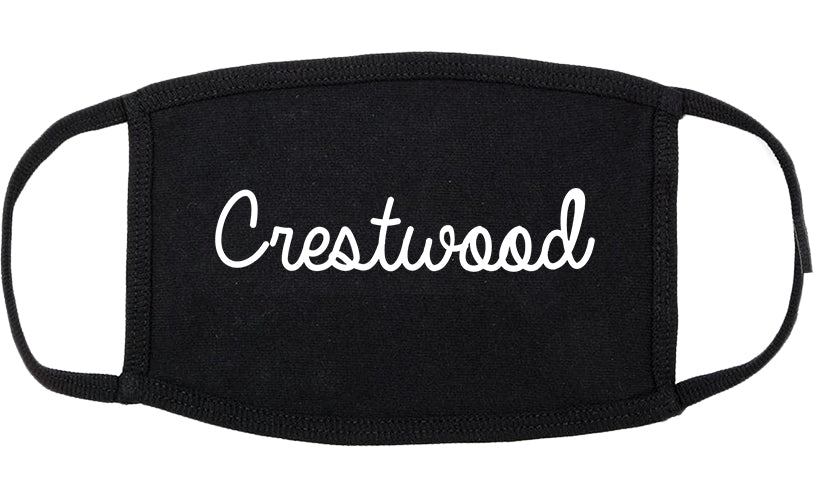 Crestwood Illinois IL Script Cotton Face Mask Black