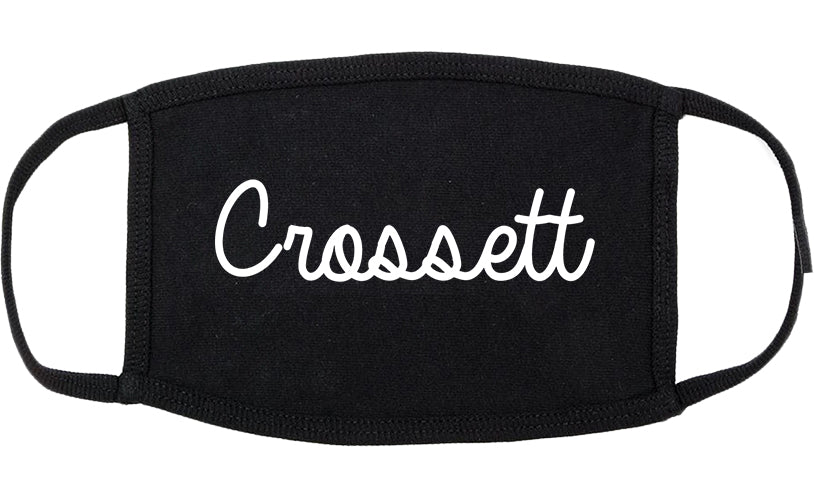 Crossett Arkansas AR Script Cotton Face Mask Black