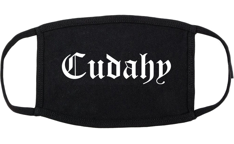 Cudahy California CA Old English Cotton Face Mask Black