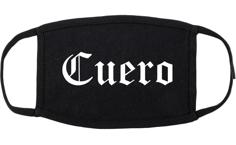 Cuero Texas TX Old English Cotton Face Mask Black
