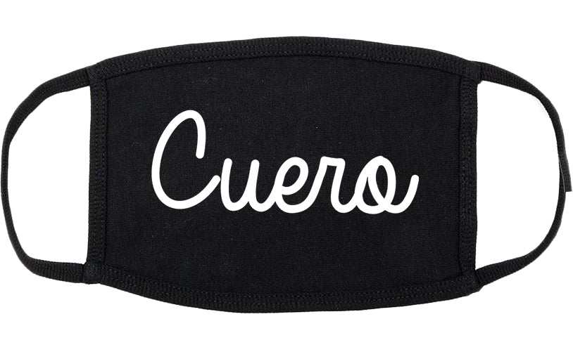Cuero Texas TX Script Cotton Face Mask Black