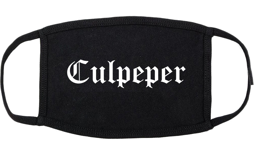 Culpeper Virginia VA Old English Cotton Face Mask Black