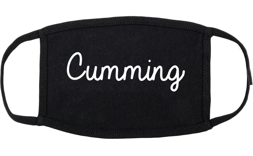 Cumming Georgia GA Script Cotton Face Mask Black
