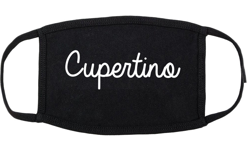 Cupertino California CA Script Cotton Face Mask Black