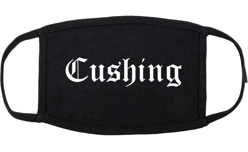 Cushing Oklahoma OK Old English Cotton Face Mask Black