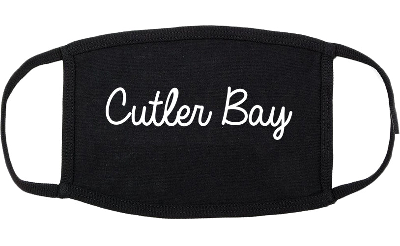 Cutler Bay Florida FL Script Cotton Face Mask Black