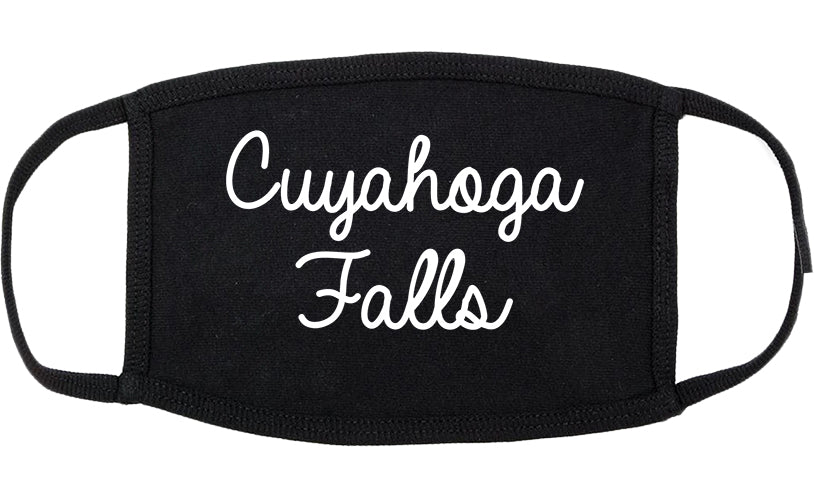 Cuyahoga Falls Ohio OH Script Cotton Face Mask Black