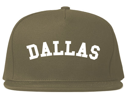 Dallas Arched Mens Snapback Hat Grey