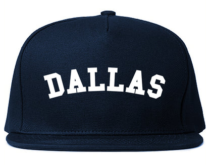 Dallas Arched Mens Snapback Hat Navy Blue