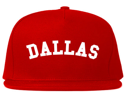 Dallas Arched Mens Snapback Hat Red