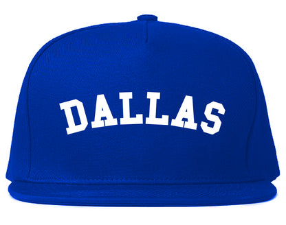 Dallas Arched Mens Snapback Hat Royal Blue