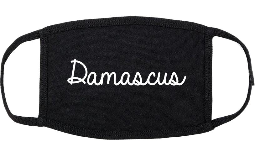 Damascus Oregon OR Script Cotton Face Mask Black