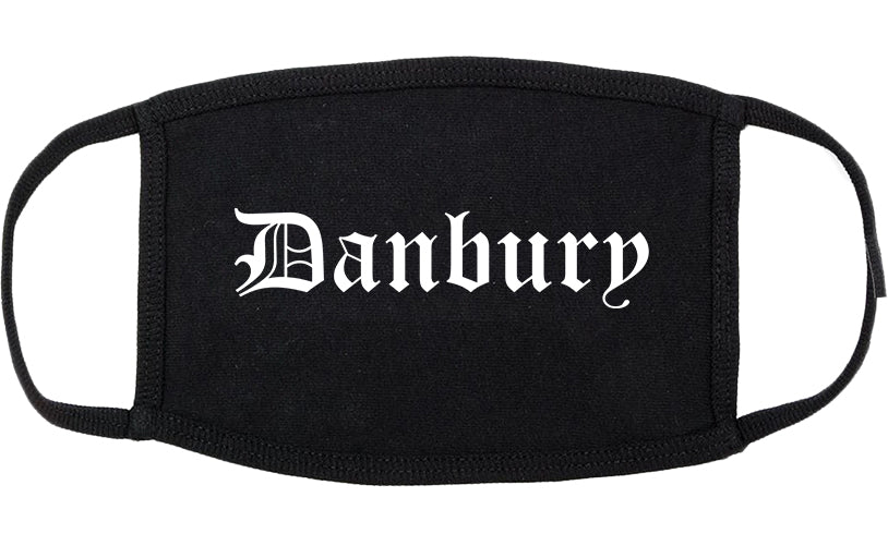 Danbury Connecticut CT Old English Cotton Face Mask Black