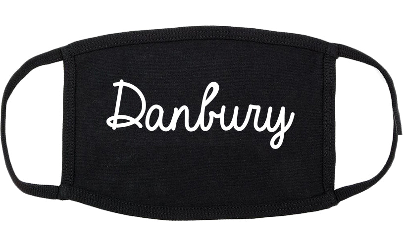 Danbury Connecticut CT Script Cotton Face Mask Black