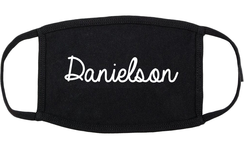 Danielson Connecticut CT Script Cotton Face Mask Black