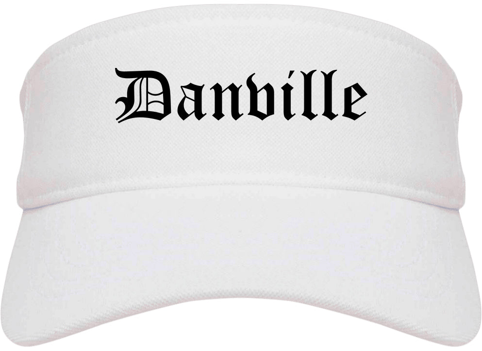 Danville Kentucky KY Old English Mens Visor Cap Hat White