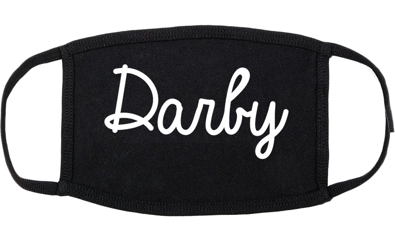 Darby Pennsylvania PA Script Cotton Face Mask Black