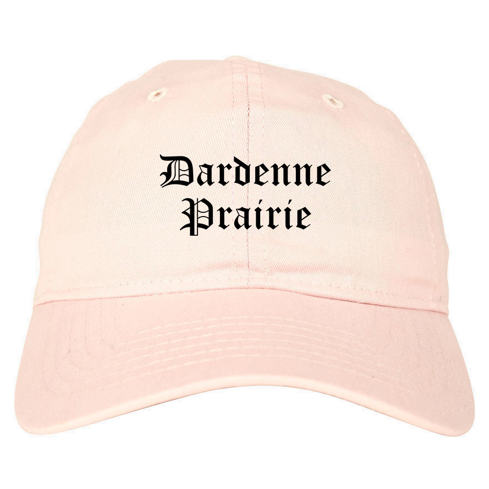 Dardenne Prairie Missouri MO Old English Mens Dad Hat Baseball Cap Pink