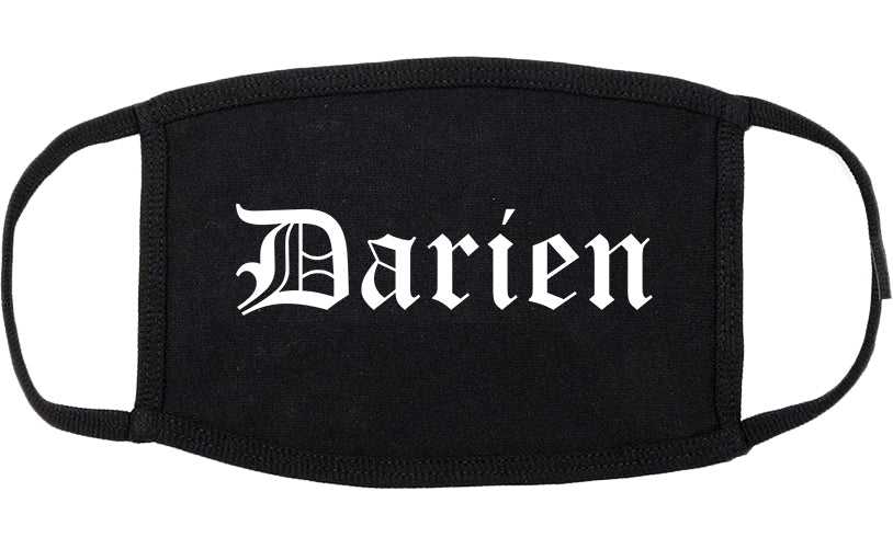 Darien Illinois IL Old English Cotton Face Mask Black