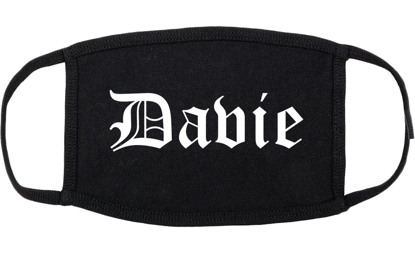 Davie Florida FL Old English Cotton Face Mask Black