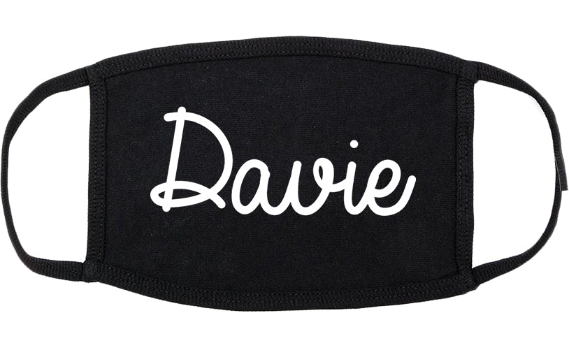 Davie Florida FL Script Cotton Face Mask Black