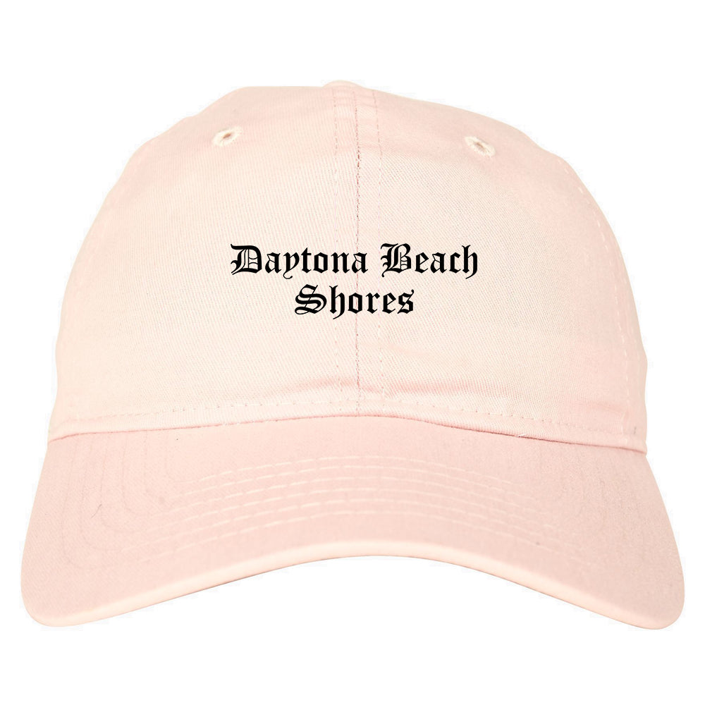 Daytona Beach Shores Florida FL Old English Mens Dad Hat Baseball Cap Pink