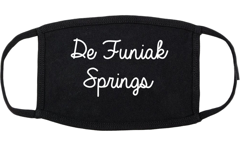 De Funiak Springs Florida FL Script Cotton Face Mask Black