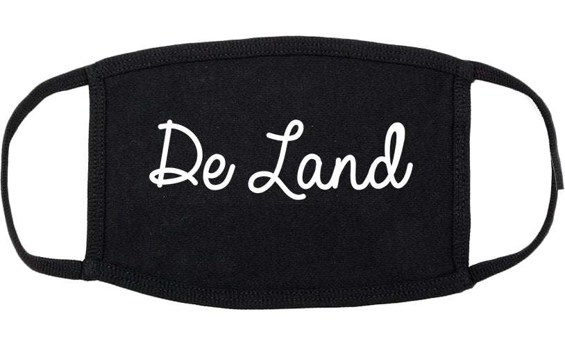 De Land Florida FL Script Cotton Face Mask Black