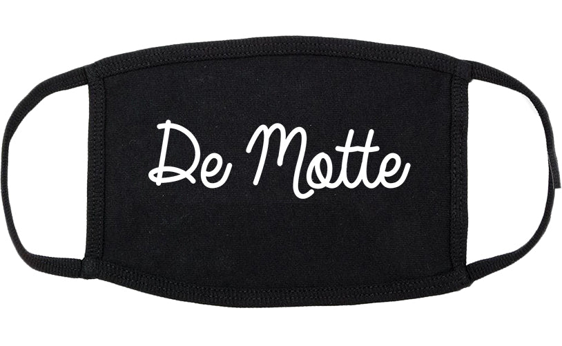 De Motte Indiana IN Script Cotton Face Mask Black