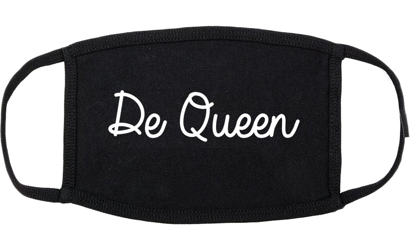 De Queen Arkansas AR Script Cotton Face Mask Black