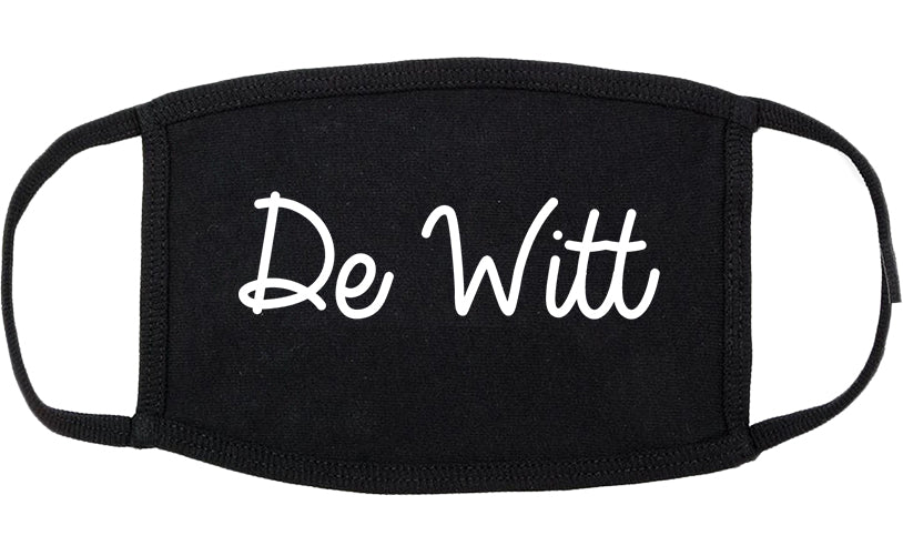 De Witt Iowa IA Script Cotton Face Mask Black