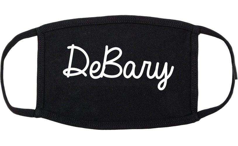 DeBary Florida FL Script Cotton Face Mask Black