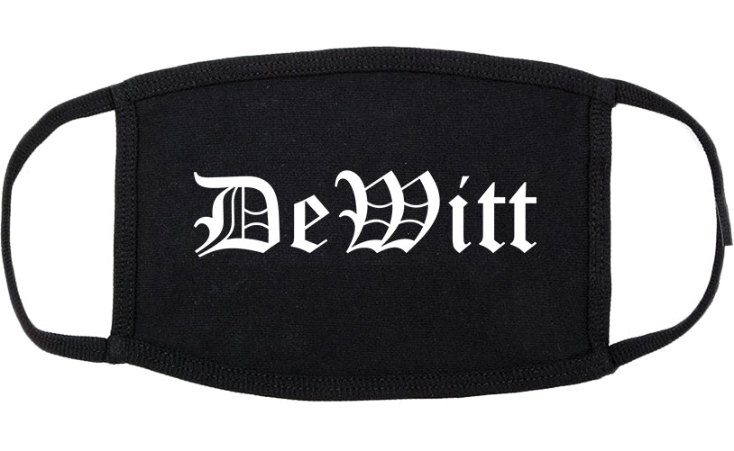 DeWitt Michigan MI Old English Cotton Face Mask Black