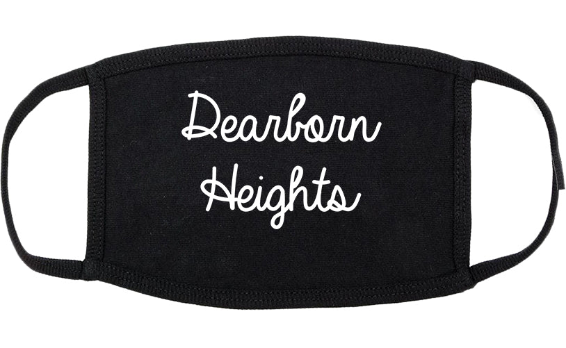 Dearborn Heights Michigan MI Script Cotton Face Mask Black