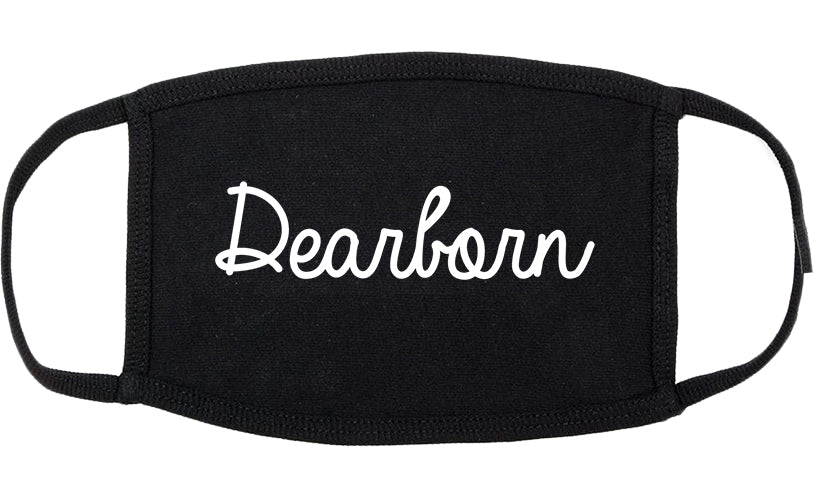 Dearborn Michigan MI Script Cotton Face Mask Black