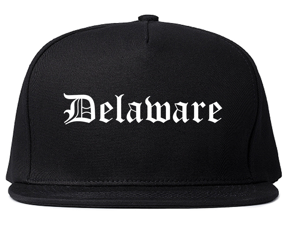 Delaware Ohio OH Old English Mens Snapback Hat Black