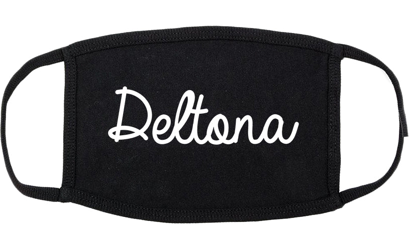 Deltona Florida FL Script Cotton Face Mask Black