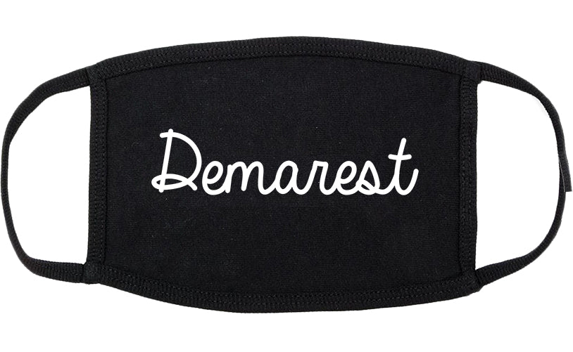 Demarest New Jersey NJ Script Cotton Face Mask Black