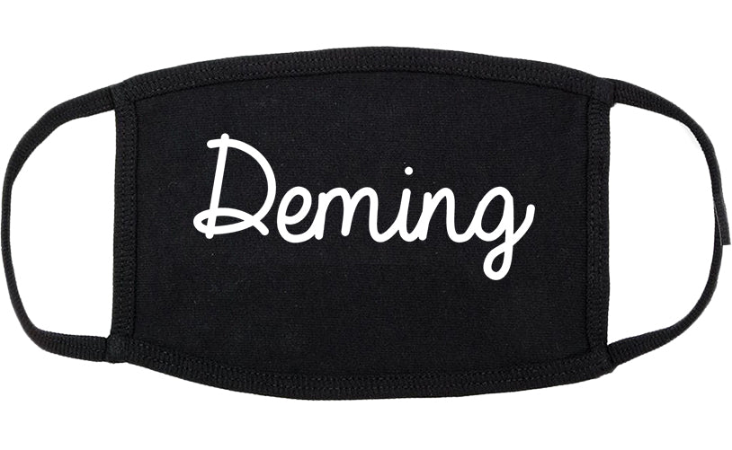 Deming New Mexico NM Script Cotton Face Mask Black