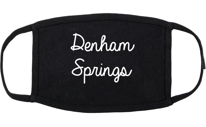 Denham Springs Louisiana LA Script Cotton Face Mask Black