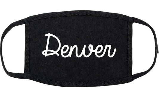 Denver Colorado CO Script Cotton Face Mask Black
