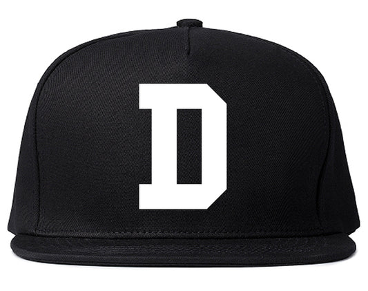 Detroit D Letter Mens Snapback Hat Black