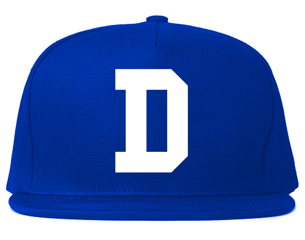 Detroit D Letter Mens Snapback Hat Royal Blue