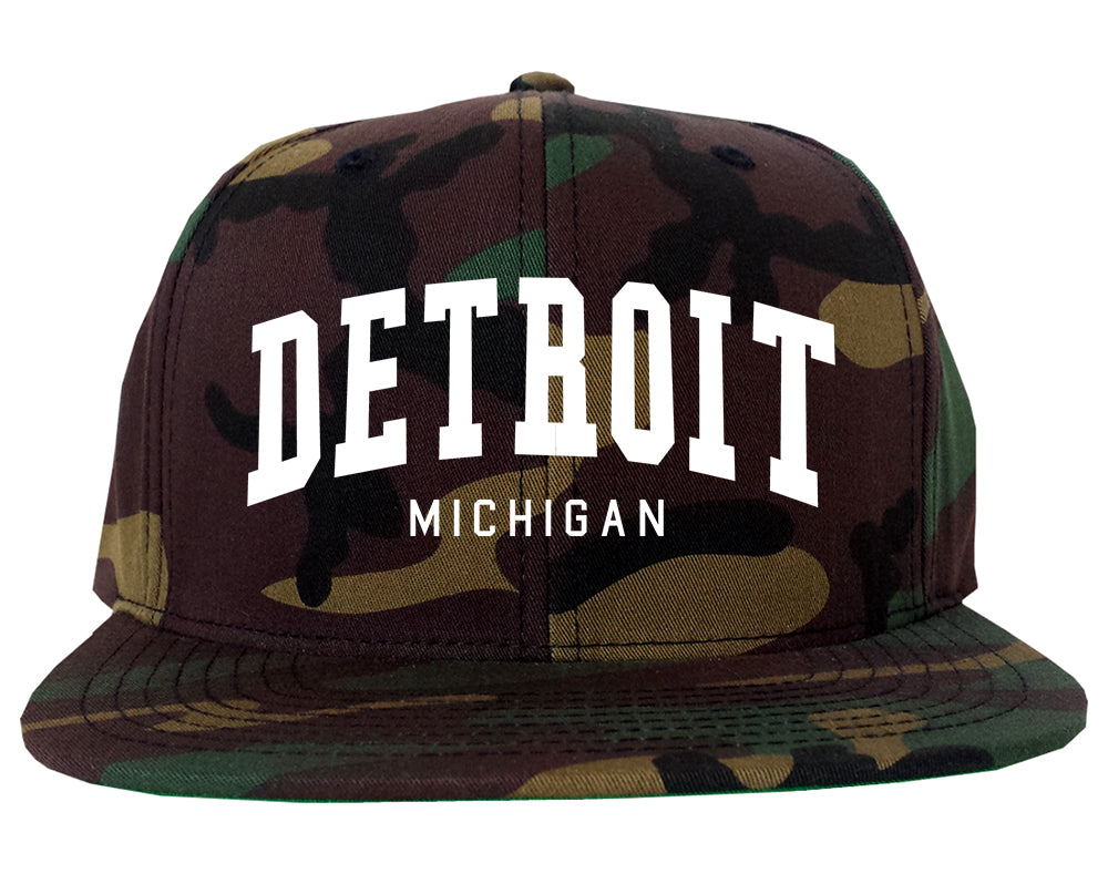 Detroit Michigan ARCH Mens Snapback Hat Camo