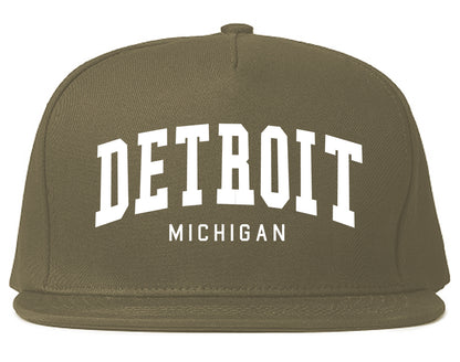 Detroit Michigan ARCH Mens Snapback Hat Grey