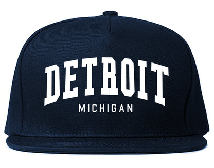 Detroit Michigan ARCH Mens Snapback Hat Navy Blue